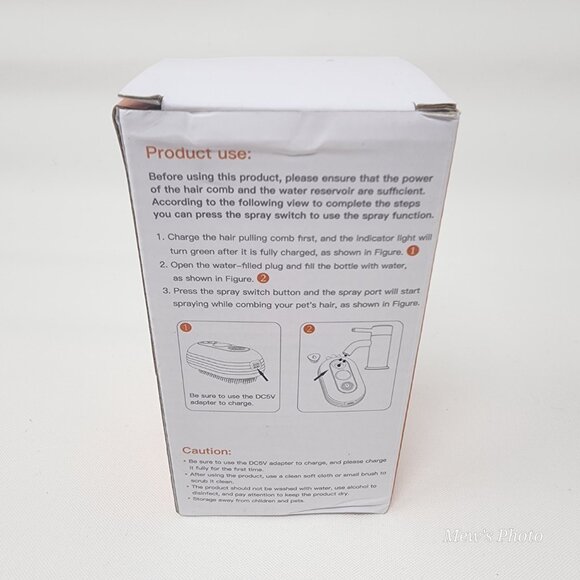 3-in-1 Rechargeable Steam Brush for Cats & Dogs - Anti-Static Spray Pet Grooming - Picture 8 of 9